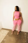 Pink Washed Tank & Sweatpants Set