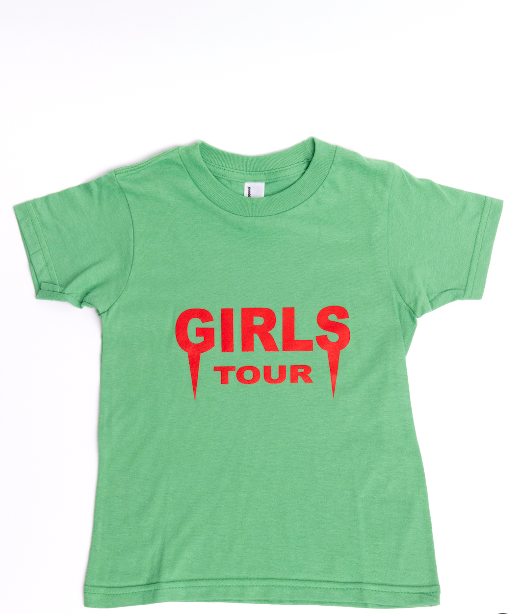 Girls Tour Kids Tee - Green & Red