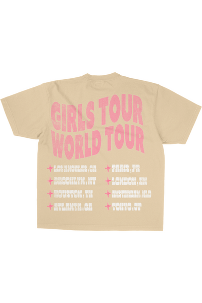Girls Tour World Tour Tee - Nude
