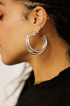 SIlver Triple Oversized Hoop