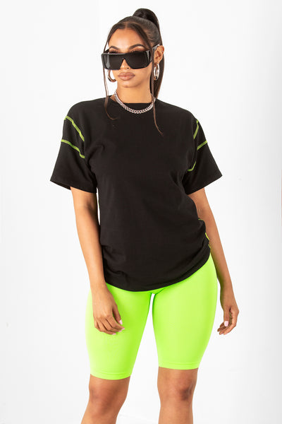 Neon Green Seamless Biker Shorts