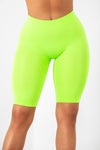 Neon Green Seamless Biker Shorts