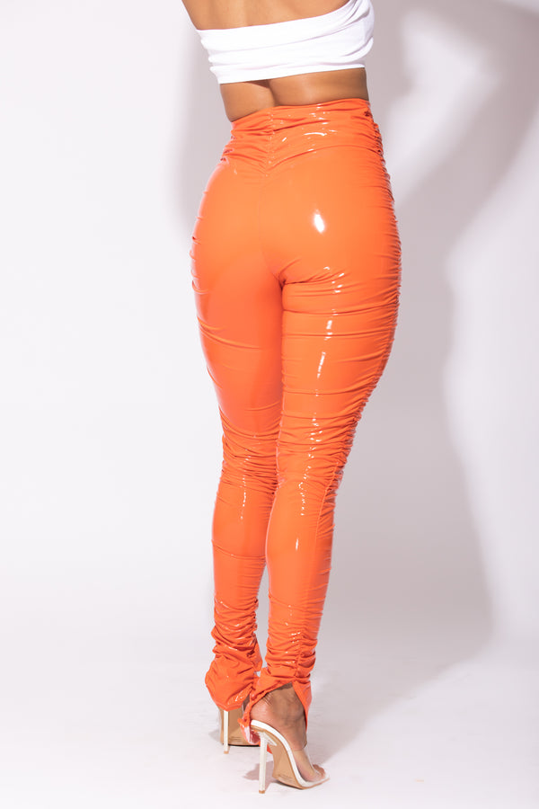 Margherita MACCAPANI The Ruched high-waisted leggings - Orange