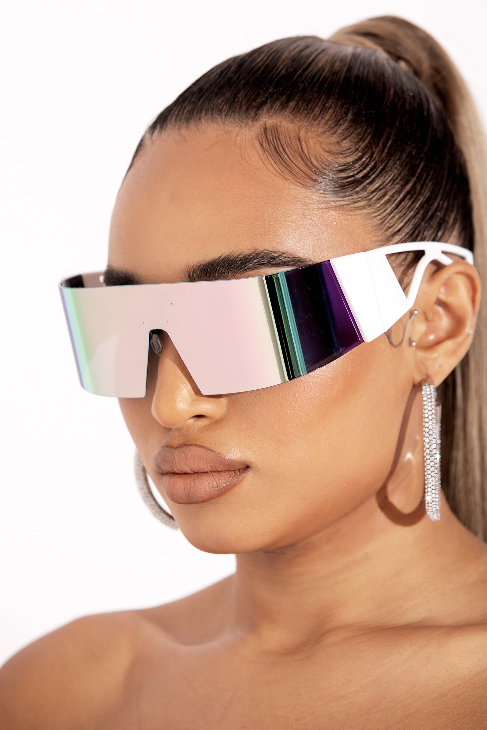 Dior Kaleidiorscopic Sunglasses Shield Visor Mirror White Pink  Etsy  Finland